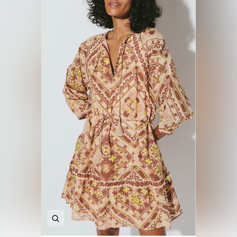 CLEOBELLA Amber Mini Dress in Geo Print Women’s Size XL EEUC! Boho Fall